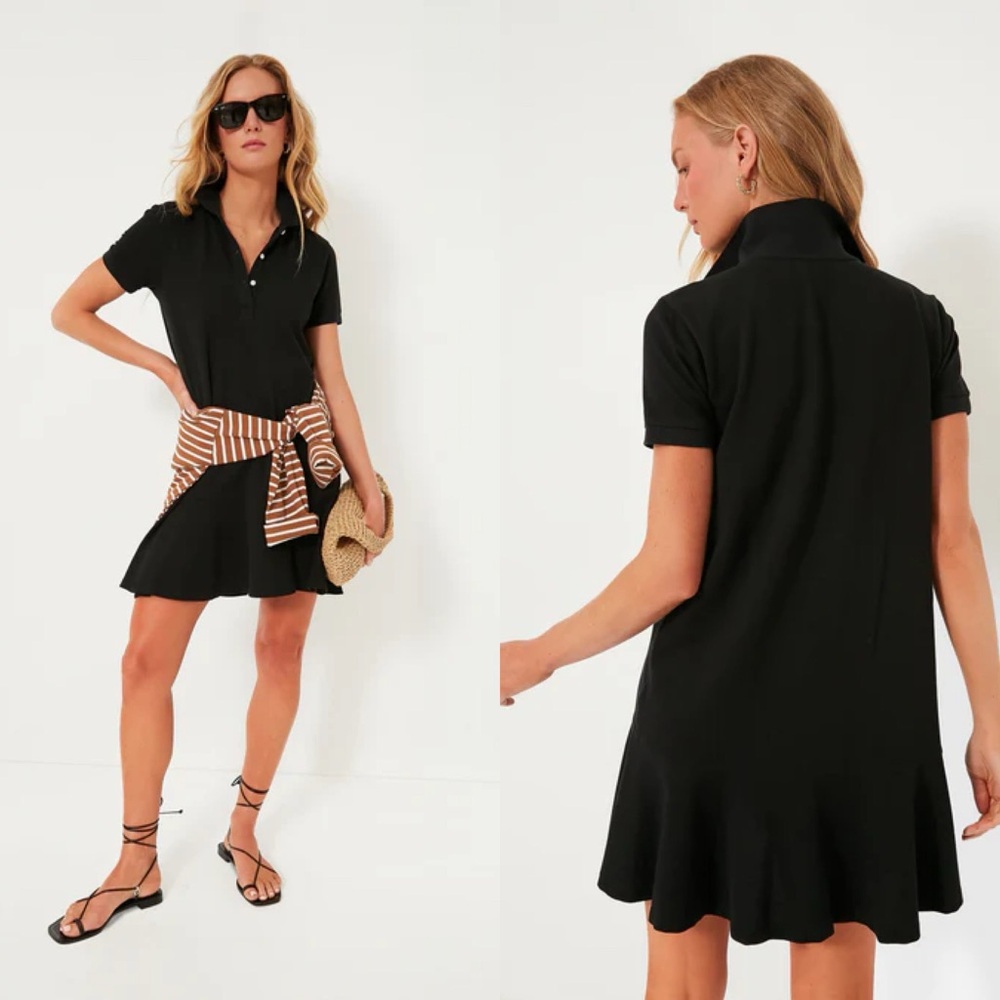 NWT Tuckernuck Black Pique May Polo Dress L Sold Out